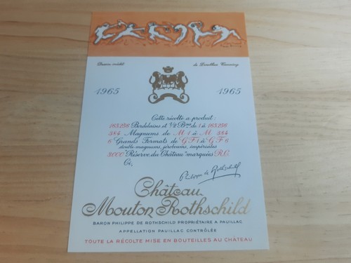 étiquette vin chateau mouton - étiquette,
