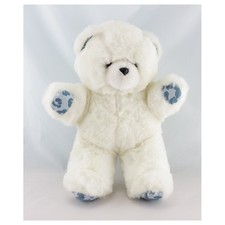 Peluche ours blanc bleu AJENA - 14463