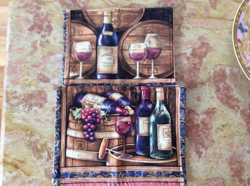 Wine bottle mug rugs - bottle,