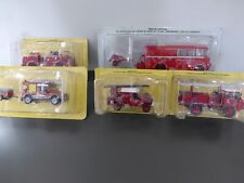 Lot de 5 engins pompiers ,Berliet, Saviem,Cournil, Umm 1/43 Hachette.