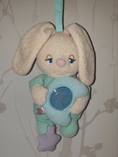 Lapin Veilleuse Fisher-Price Vintage Vert Bleu Rose Beige Lune