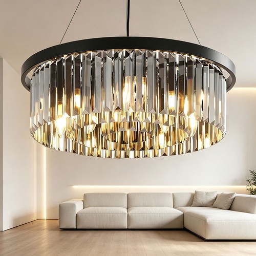 Lustre ronde cristal - lustre,