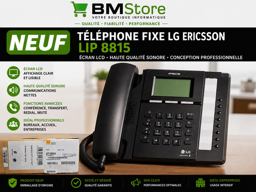 Neuf téléphone fixe noir - téléphone,