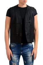 Maison Margiela 10 Men's 100% Wool Black Beads Decorated Buttonless Vest Sz XS S