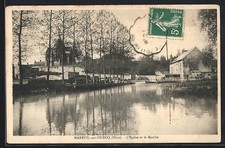 CPA Mareuil-sur-Ourcq, L´Eglise et le Moulin 