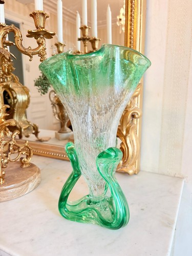 Vase verre souffé bullé - vase, en