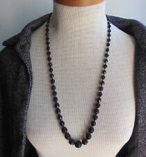 collier sautoir ancien - ART DÉCO - 1925 -  Jais Français - GROSSES PERLES - B01