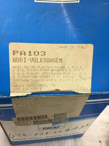 Graf pa103 water pump - graf,