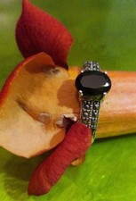 Bague   Rétro   Onyx    argent   925   poids 3.2g