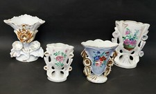 4 VASE D'EGLISE PORCELAINE DE