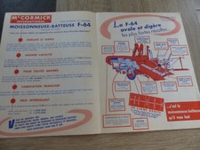 Catalogue,Brochure,Prospectus Agricole Tracteurs,Mc Cormick Batteuse 1951
