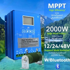 2000W DC 12V 24V 48V Régulateur MPPT Wind Solar Hybrid Controller pour éolienne
