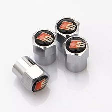 AUDI 4 BOUCHONS DE VALVE AVEC ANTIVOL LOGO EMBLÈME / NEUF