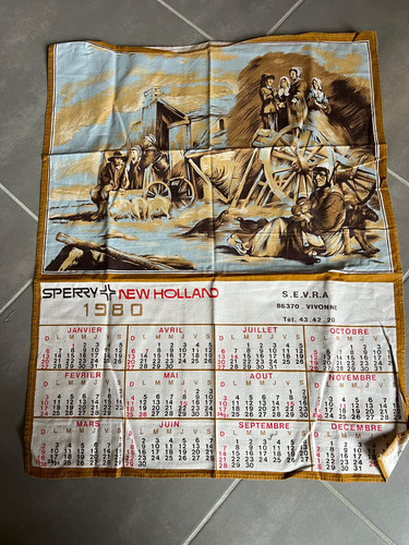 Torchon calendrier ancien - torchon,