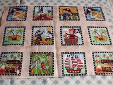    coupons tissu enfant  " vignettes pirates "   + petits motifs