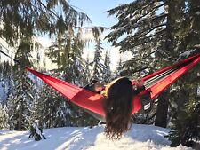 Single Nylon Camping Hammock Hiking Beach Camping RED