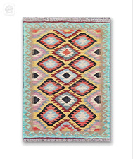 Tapis kilim en laine tissé à la main style ancien 178 x 127 cm
