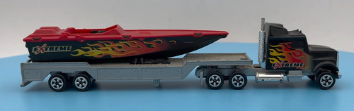Camion remorque porte bateau - camion,