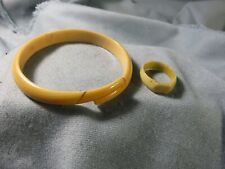 ART AFRICAIN* BRACELET  DEMI- JONC  et BAGUE en OS de BUFFLE