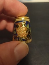 S3- Dé à coudre - CHOUETTE - LAITON ÉMAILLÉ.