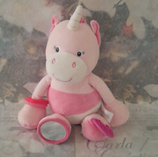 C84 Peluche D'Activités Patte Vibrante Miroire Anneaux Grelot Dentition Licorne