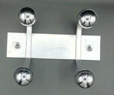 Patère métal gris chrome noir porte manteaux à boules Vintage  60 70 #1
