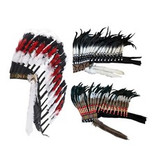 Coiffe en plumes artificielles, coiffure indienne pour fête, mascarade,