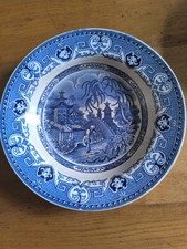 Assiette ancienne Sarreguemines "Yeddo"  Faïence bleue et blanche style chinois