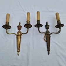 Paire D'appliques Anciennes En Bronze Doré, Lustre, Lampe, Bougeoirs 19ème...
