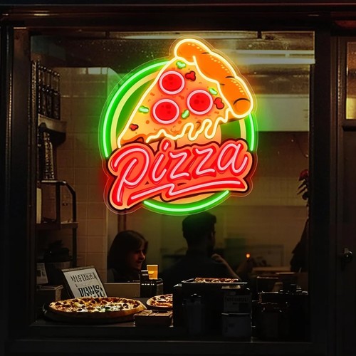 Panneau néon pour - , pizza
