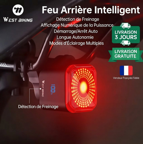 Feu arriere velo west biking - feu,