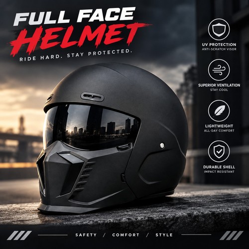 Casque moto orz double forme - :,