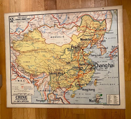 Ancienne carte école affiche - carte,