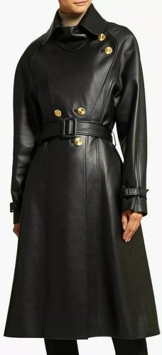 Manteau long cuir - long, en
