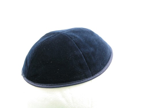 Blau velours yarmulke kippah - velours,