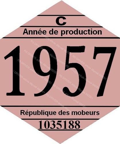 Vignette 1957 pour mobylette - 1957,