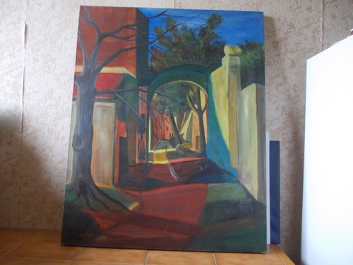 Grand tableau huile - huile, sur