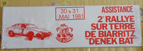 1981 plaque rallye - , autocollant