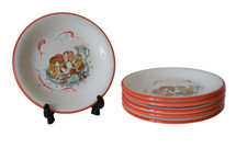 6 Assiettes à Fromage Porcelaine LA PRIMULA Made In Italy Ø 20 cm Contour Orange