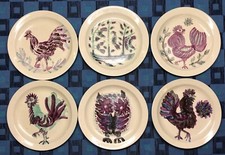 Rare Lot De 6 Anciennes Assiettes Floralies Robert Val LeBleu Valenciennoises