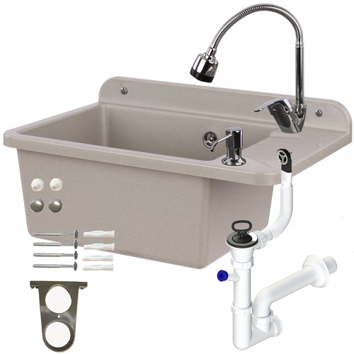 Lavabo gris siphonne tirette
