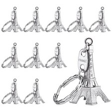 Lot De 100 Porte-clés Tour Eiffel argenté souvenir Paris France Métal 4,5 X 2 cm