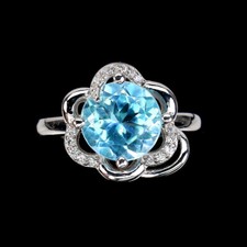 925 Bague en Argent Rond