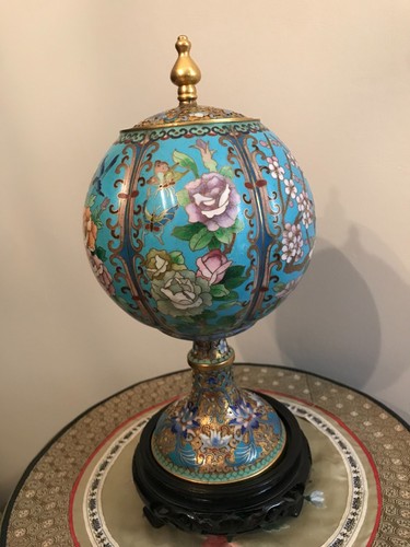 Cloisonne potiche vase - cloisonne,
