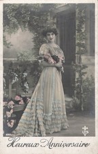 CP ANNIVERSAIRE FEMME ELEGANTE