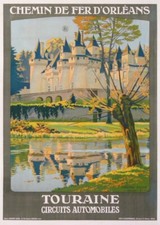 DUVAL CONSTANT CHEMIN DE FER D ORLEANS TOURAINE 1927 OLD POSTER
