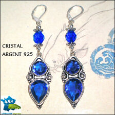 Boucles d'Oreille Cristal Bleu