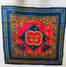 AUTHENTIQUE FOULARD VINTAGE CARVEN PUBLICITAIRE 82 CM X 82 CM EN SOIE SCARF SILK
