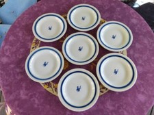 7 Assiettes Creuses Publicitaires Faience de Gien Biscuits Balto Gondolo 21,5cm