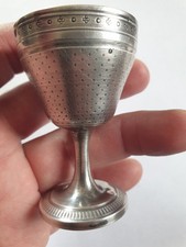 COQUETIER EN ARGENT ANCIEN DE 33 GRAMMES FIN XIXeS TRES BON ETAT SUR PIED DOUCHE